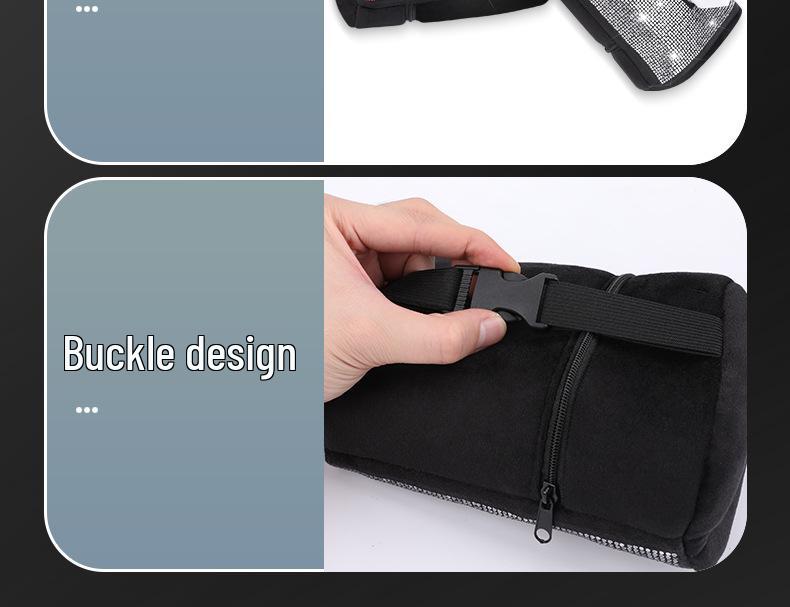 Diamond Studded Car Tissue Holder - Sun Visor & Armrest Mount, Luxurious Pull-out Design, Cute & Convenient In-Car Accessory