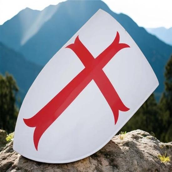 Templar Red Cross Shield Mediaeval Armour Shield Knight Heater Costume