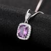 Sparkling Cushion Cut Pendant Necklace Elegant Halo Design Luxury Statement Jewelry for Women