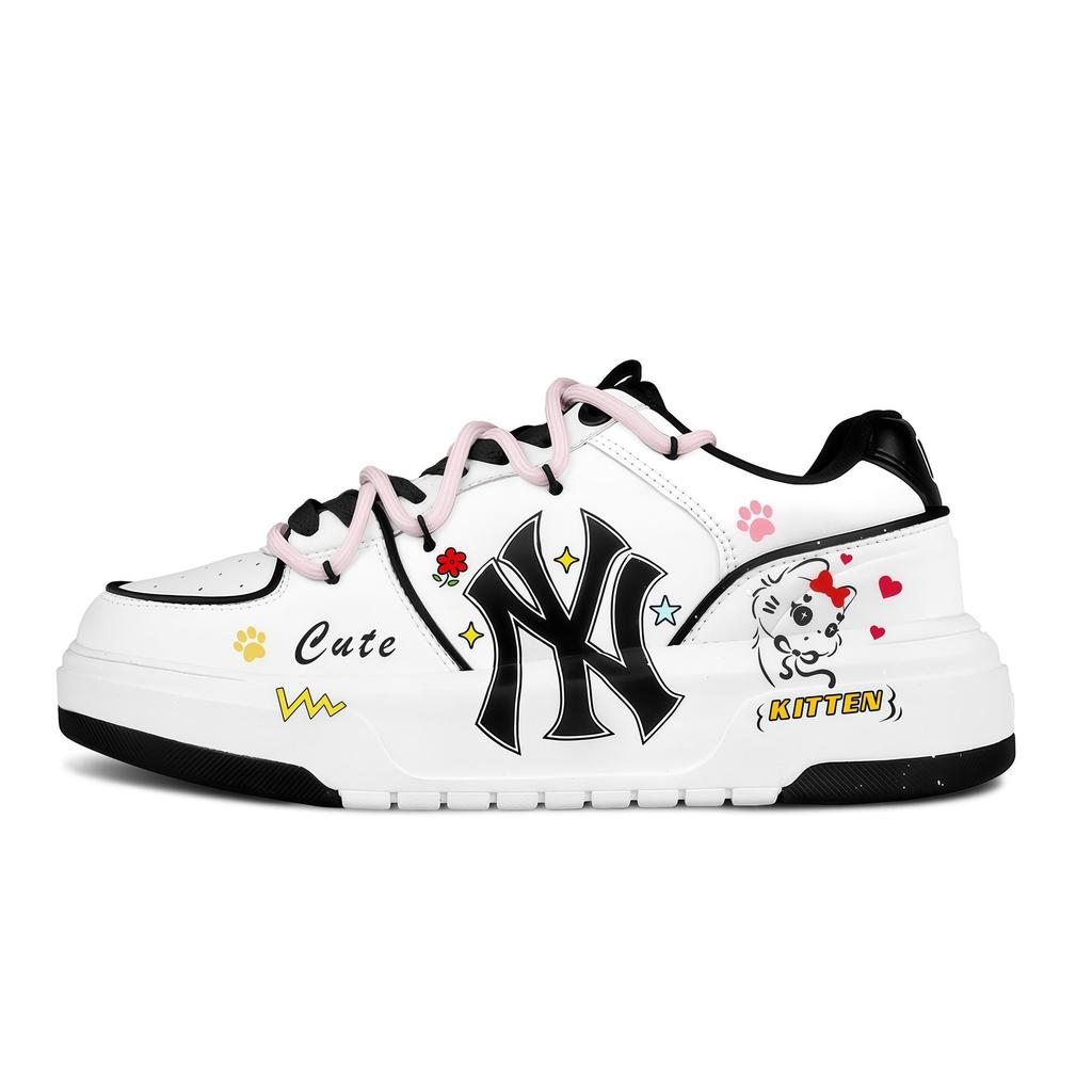 MLB Chunky Liner Soft And Cute Kitten Slip Resistant Slip Resistant Low top Chunky Sneakers Unisex Black White 3ASXCA12N-50WHS(Team1868- )