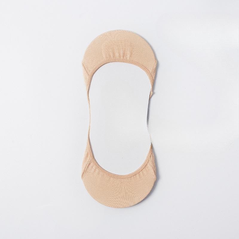 

Женские летние однотонные простые невидимые носки с мелким вырезом, противоскользящие, с незападающей пяткой 1 pair телесный