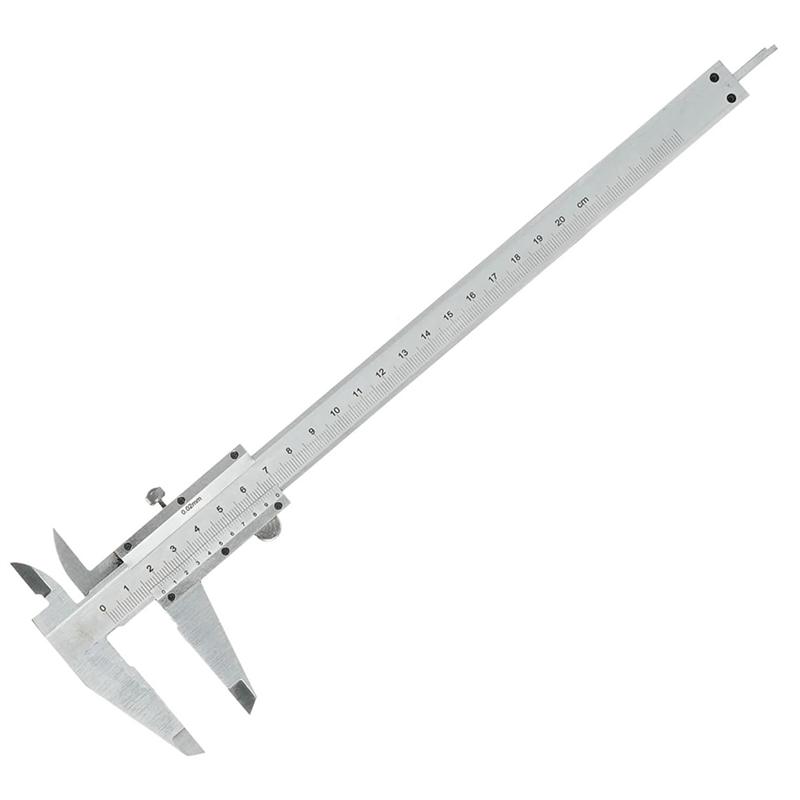 B97A-Carbon Steel Slide Caliper 0-200Mm Vernier Caliper Measuring Tool Manual Micrometer 0.001Mm серебряный