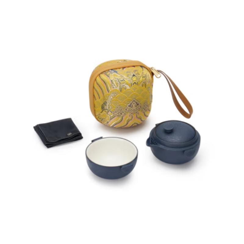 Wanqiantang Blue Sand Glaze Travel Tea Set