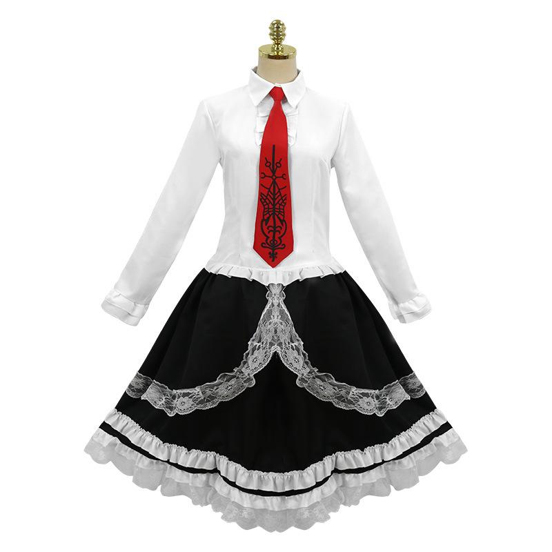 Anime Danganronpa Celestia Ludenberg Yasuhiro Taeko Cosplay Kostüm Perücke mit Kleid inklusive Hemd Krawatte Socken Outfits Halloween