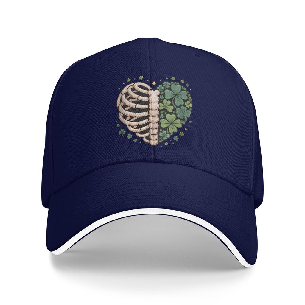 Lucky Bones Shamrock Skeleton Ribcage Heart Baseball Cap Trendy Couple Women Hip Hop Hats Design Outdoor Sport Baseball Caps
