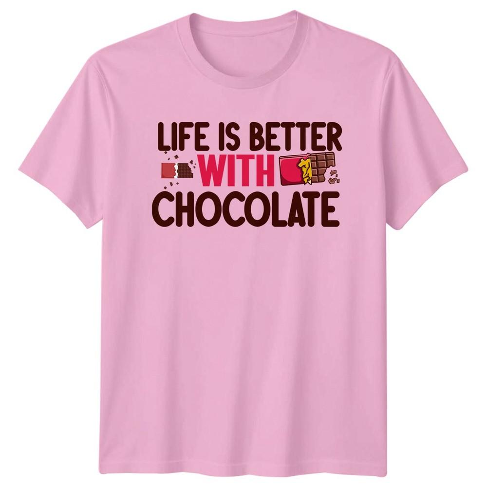 Life Is Better With Chocolate Unisexs TShirt Unisexs Tee Graphic Unisex Top