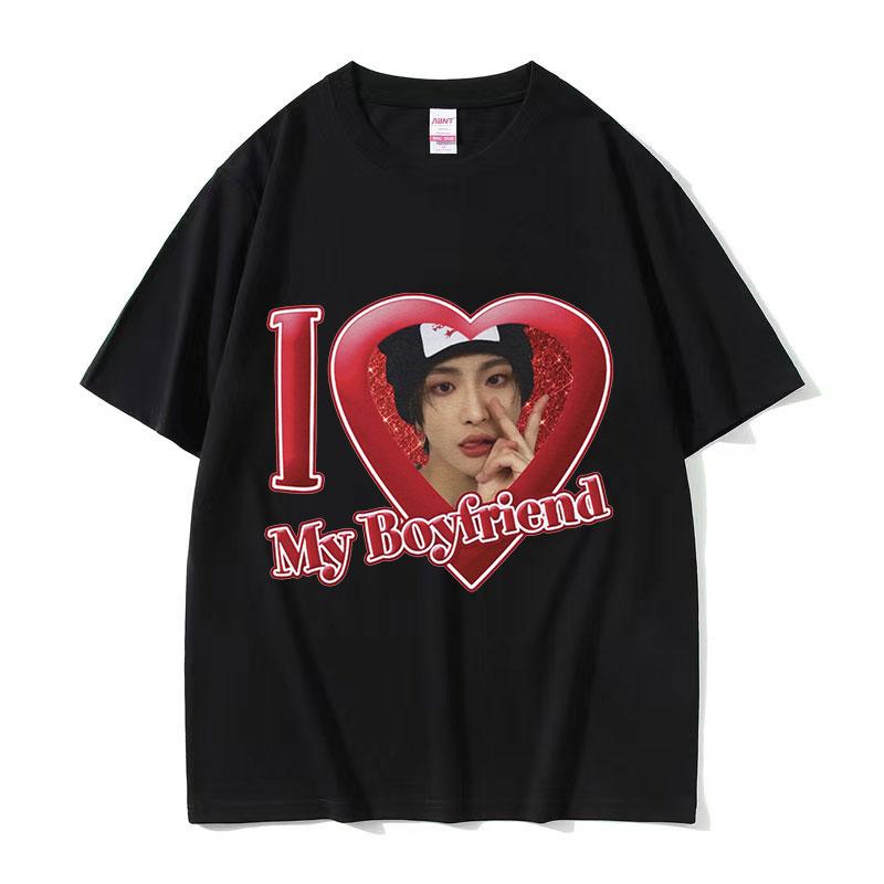 T-shirt Grafica Coreana Ateez MINGI Unisex Hip Hop Retro Moda Manica Corta T-shirt Casual Oversize Cotone Streetwear
