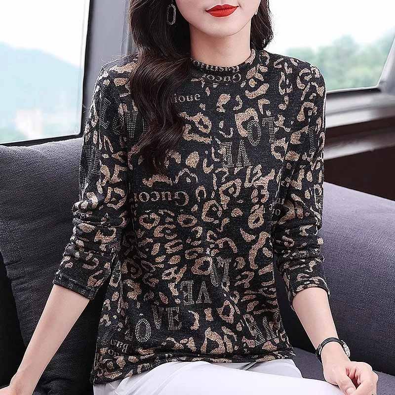 Padded T-shirt Women Autumn and Winter Warm Warm Half Turtleneck  Ing Shirt Large Size Slim Pullover Tops