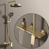 Hot Cold Bathroom Shower System Faucets 12 Inch Round Rain Shower Head Brushed Rose Gold Hot Cold Waterfall Bathroom Shower Set