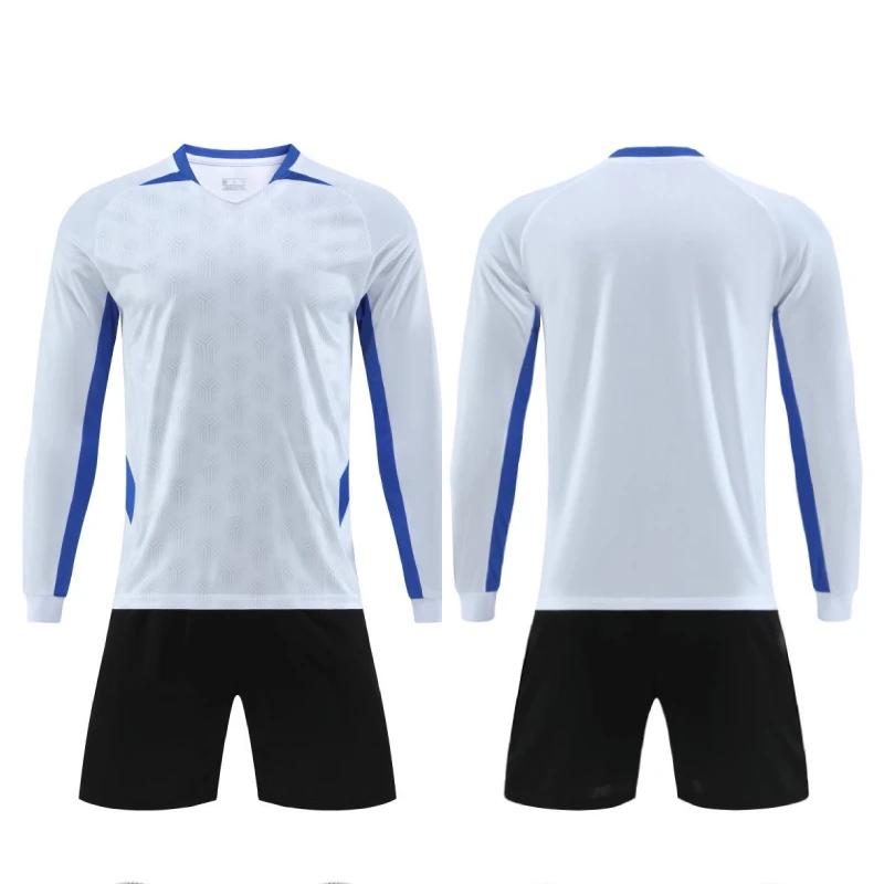 Men Kid Long Sleeve Football Jersey Set New Season Team Soccer Training Match Sports Uniform Suit for Children