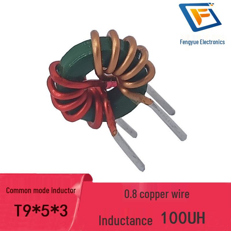 Toroidal Inductor Coil with Magnetic Core, Common Mode Choke T9*5*3, 0.8 Wire, 6A, Bifilar 5 Turns, 100µH
