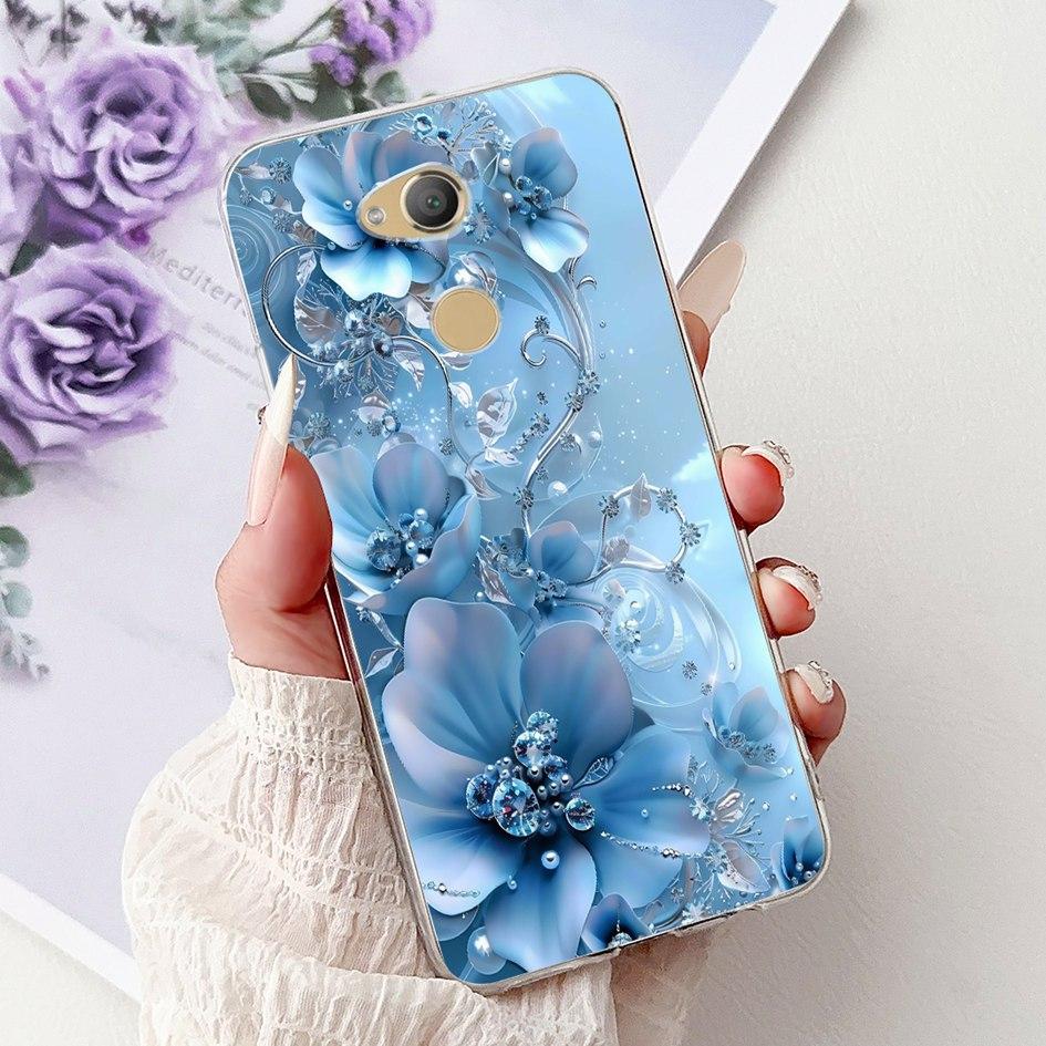 For Sony Xperia XA2 Case H3113 H3123 H3313 Cover Fashion Art Flower Painted Soft TPU Bumper on Sony Xperia XA2 Ultra H3213 Shell