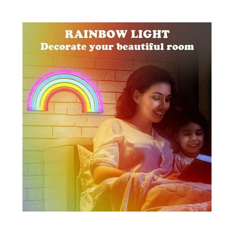 Colorful Rainbow sign LED Night Light Wall Lamp For Kids Room Decor Lights 30*16cm