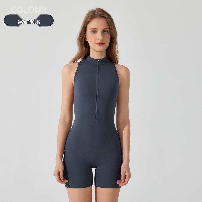 

Міжнародний спортивний комбінезон: Сексуальна блискавка, Підтримка високої інтенсивності, V-подібна спинка, Ліфтинг сідниць, Йога та фітнес Large