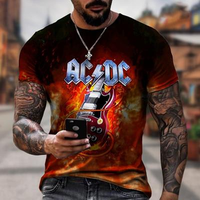 T-shirt stampata in 3D alla moda personalizzata estiva musica rock stampa 3D hip-hop manica corta casual confortevole