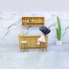3Pcs Plastic Furniture Playing House Miniature Table Chair 1:12 Scale Dollhouse Bar Counter Scene Model Doll House Accessories