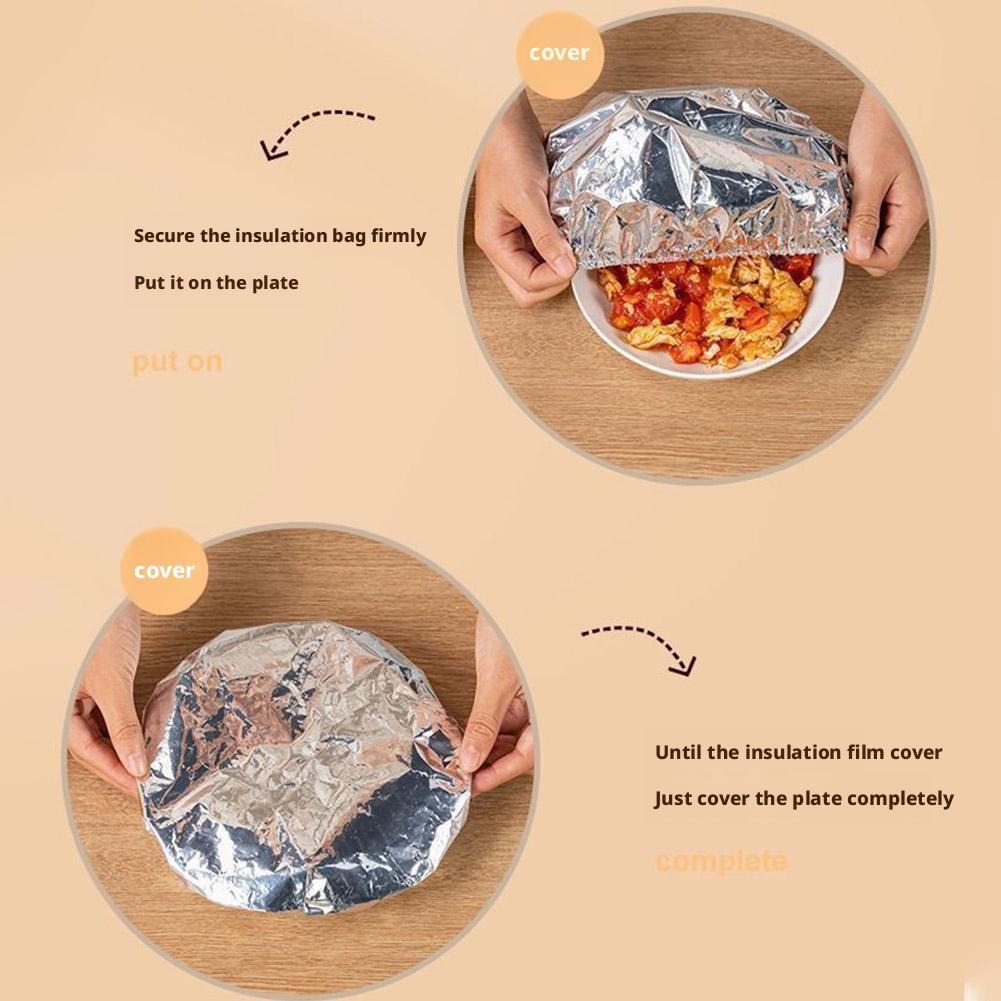 Aluminum Foil Food Cover Elastic Aluminum Foil Food Fresh-Keeping Protector Dish Table Organize T1E7