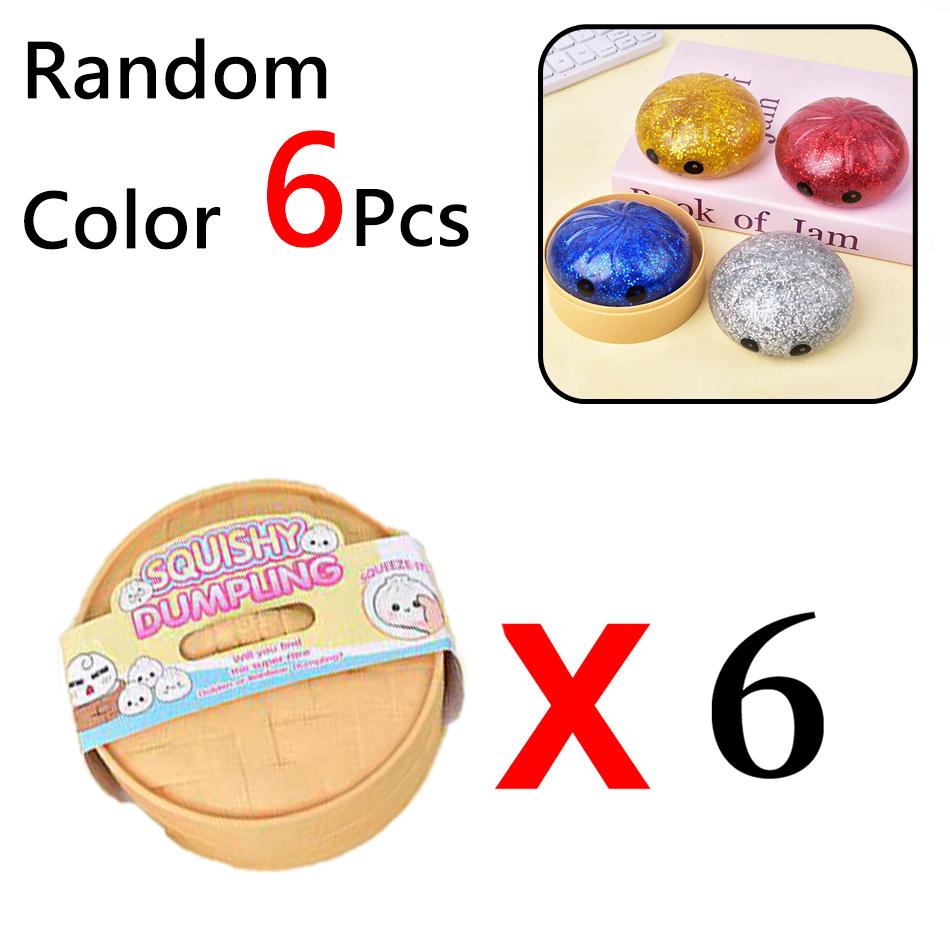Giant Squishies Dumpling Bun Toy With Bamboo Steamer Soft Tpr Dough Ball Decompression Fidget Toy Funny Creative Gift