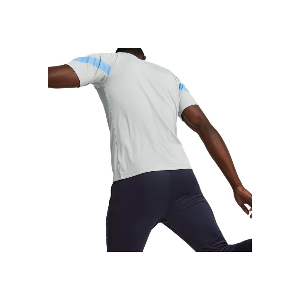 Puma 2022-23 Manchester City Letter V-Neck Fitted Short Sleeve Drop Shoulder T-Shirt Men T-Shirt Gray Purple 767748-14