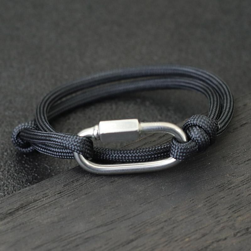

Noter Carabiner Paracord Bracelet For Men Outdoor Adventure Emergency Rescue Braclet Gift For Boyfriend Hiphop Rock Braslet чёрный