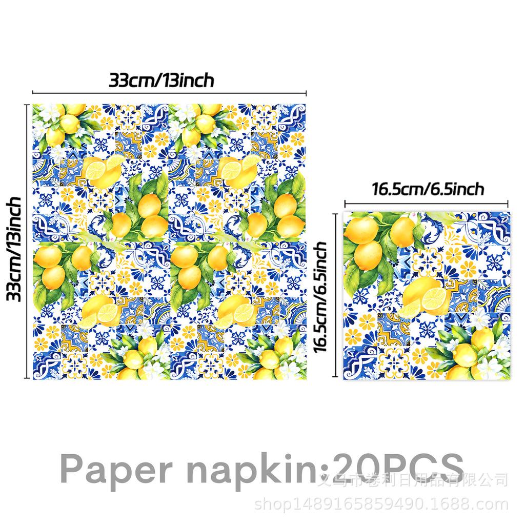 Lemon Birthday Theme Party Supplies Birthday Decoration Party Atmosphere Layout Props Tableware Banners Tablecloth