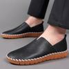Zapatos Casuales Slip-On de Cuero Sintético de Punta Redonda para Hombre de Talla Grande