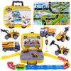 Set of a Suitcase On Wheels, Construction Site, with 5 Cars, Town Accessories