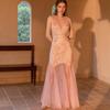 Beaded Mesh Sequined Evening Party Dress - European & American Bridesmaid Ball Gown