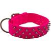 Omni Pet Bravo Nylon Spiked Dog Collar, 21 Inches,Neon Pink