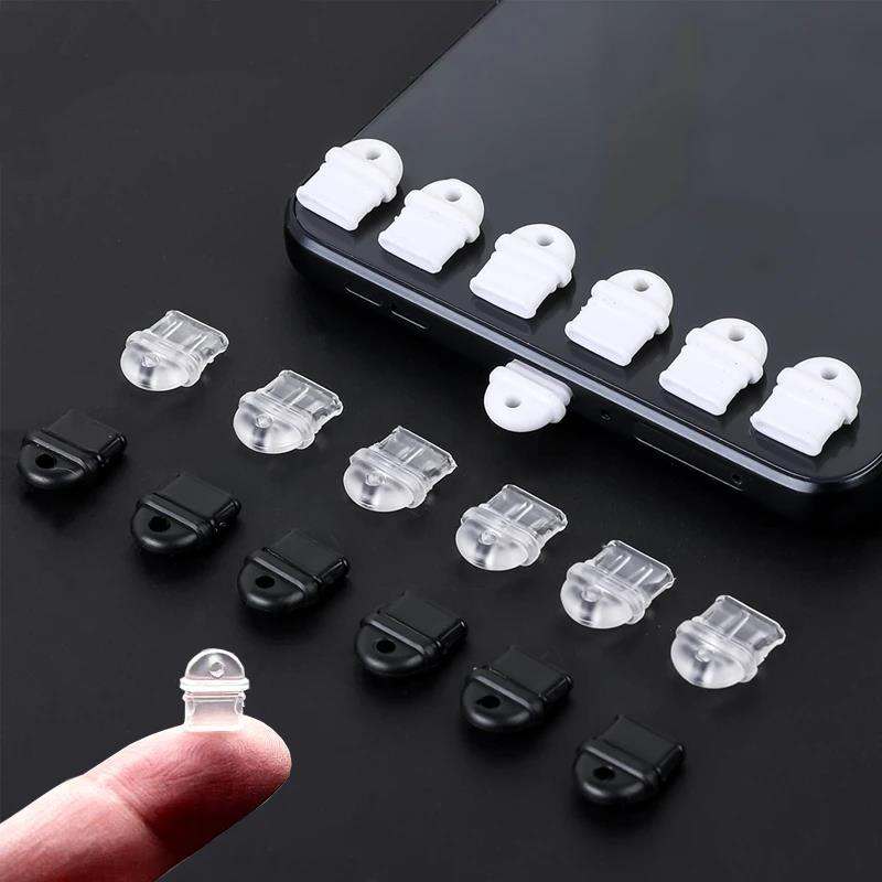 DIY Dust Plug Clear Type-C Charging Port Anti Dust Plug for Samsung mi Type C Plug Stopper Protection Cap Mobile Phone Pendant2
