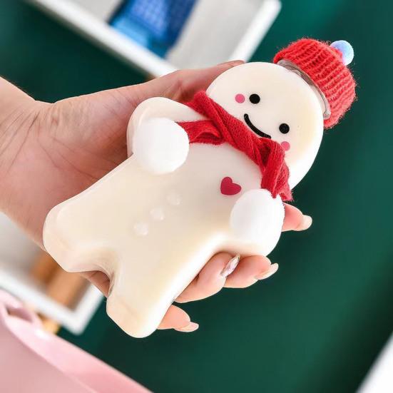 Butelki na napoje Piernik z pokrywką 400 ml Wielokrotnego użytku Świąteczny pojemnik na napoje na mleko, sok, herbatę, kawę, DIY Świąteczne prezenty