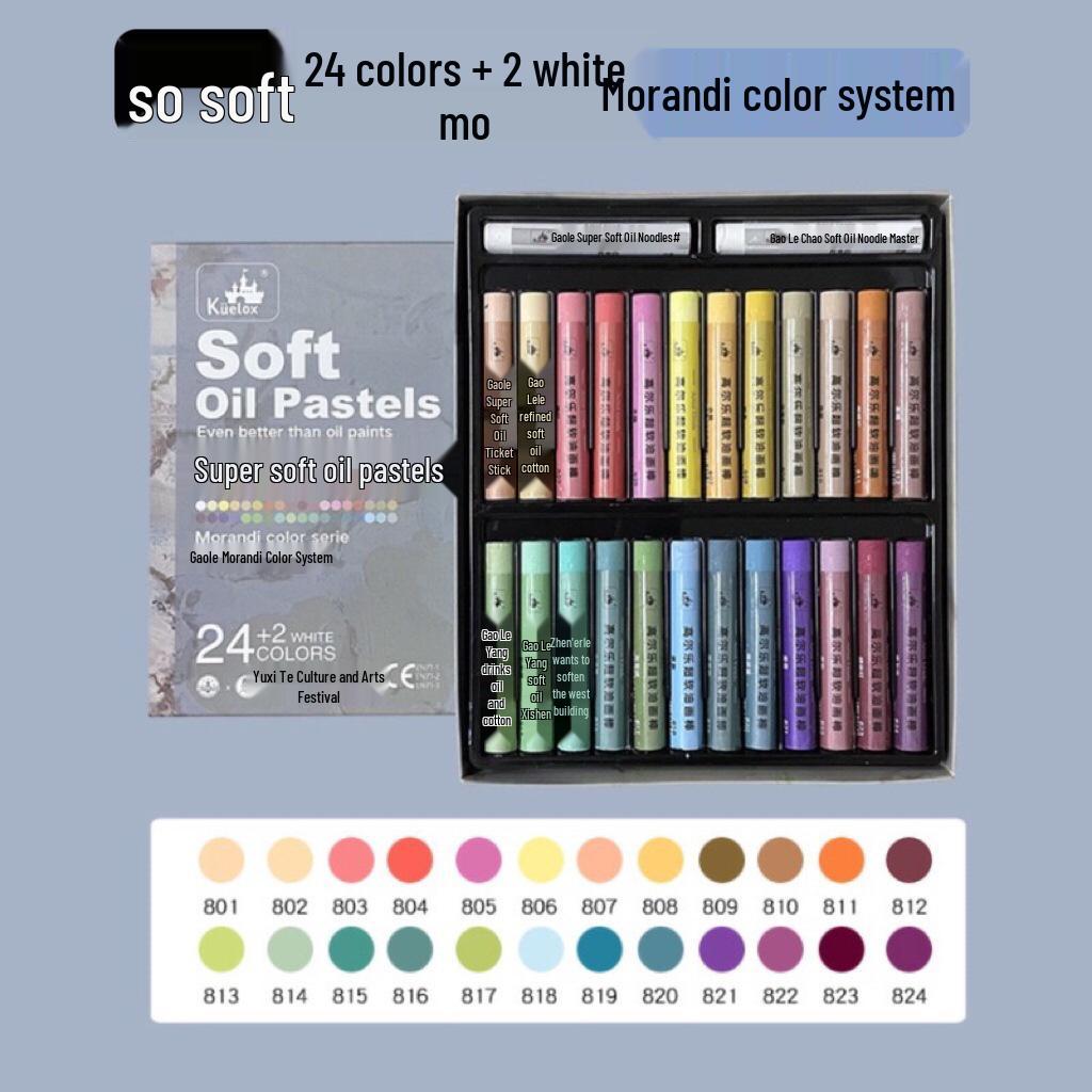 Gao Er Le Soft Oil Pastels - 24/36/48 Colors Set for Primary School Students