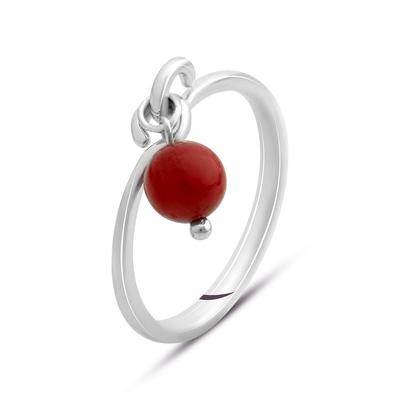 Zilveren ring met koraal, productgewicht 1,7 g (2145646)