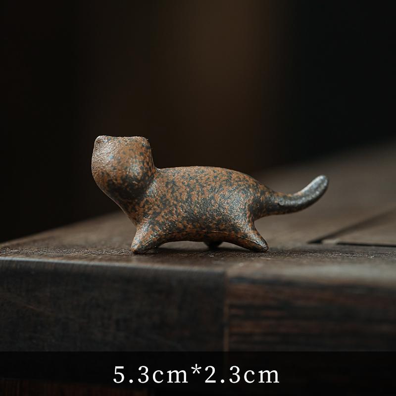 

Coarse Pottery Tea Pet Ornament Household Ceramic Kitten Tea Play Table Kung Fu Tea Ceremony Accessories Desktop Decoration