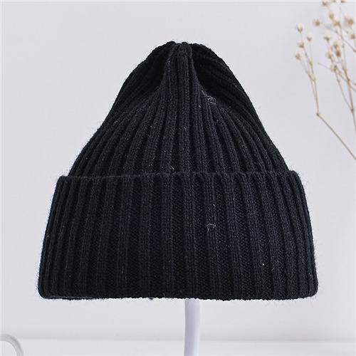 Knit Baby Hats For Boys Girls Crochet Bonnet Solid Toddler Girl Child Caps Children Ribbed Knitted Outdoor Sport Hat For Kids one size чёрный