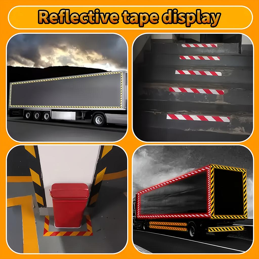 Reflective Twill Lattice Tape Waterproof Self-Adhesive Safety Warning Sticker Conspicuity Mark for Truck Vehicle Warning