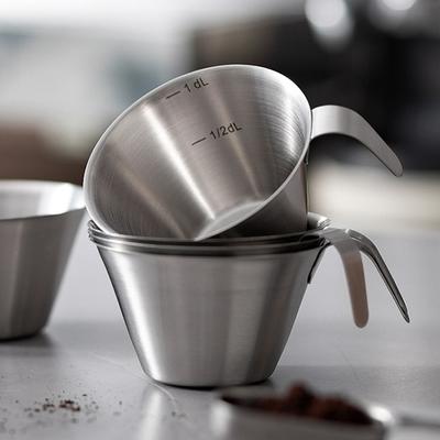 100ml Paslanmaz Çelik Ölçüm Kabı Espresso s Küçük Kahve Süt Sürahisi Sürahi Barista Shot Ölçer Mutfak Aletleri