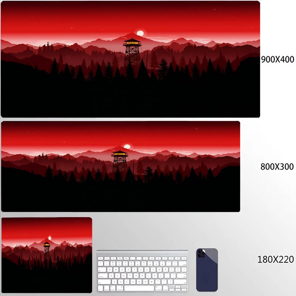 Firewatch Mouse Pad XXL Rubber Deep Forest Large Mousepad Gamer Non-Slip Art Desk Mat Computer Laptop Pads 90x40cm Keyboard Mats