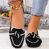 Women's Knot Design Flat Shoes, Casual Square Toe Slip On Shoes, Lightweight & Comfortable Shoes