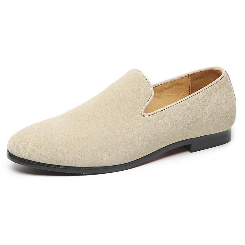 Men's Casual Shoes Cow Suede Genuine Leather Mens Slip-on Party Wedding Loafers Moccasins Men Light Comfortable Driving Flats