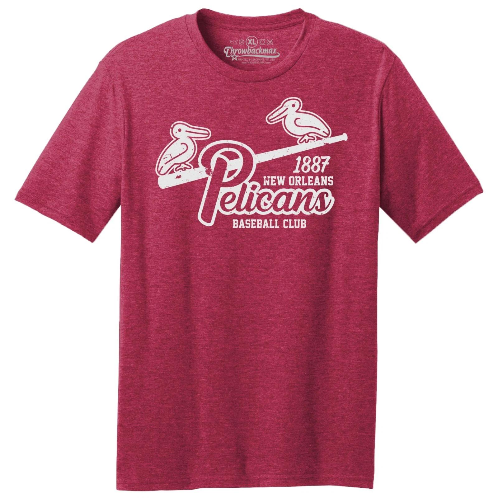 New Orleans Pelicans Logo 1887 Baseball TRI-BLEND Tee Shirt - Saints M