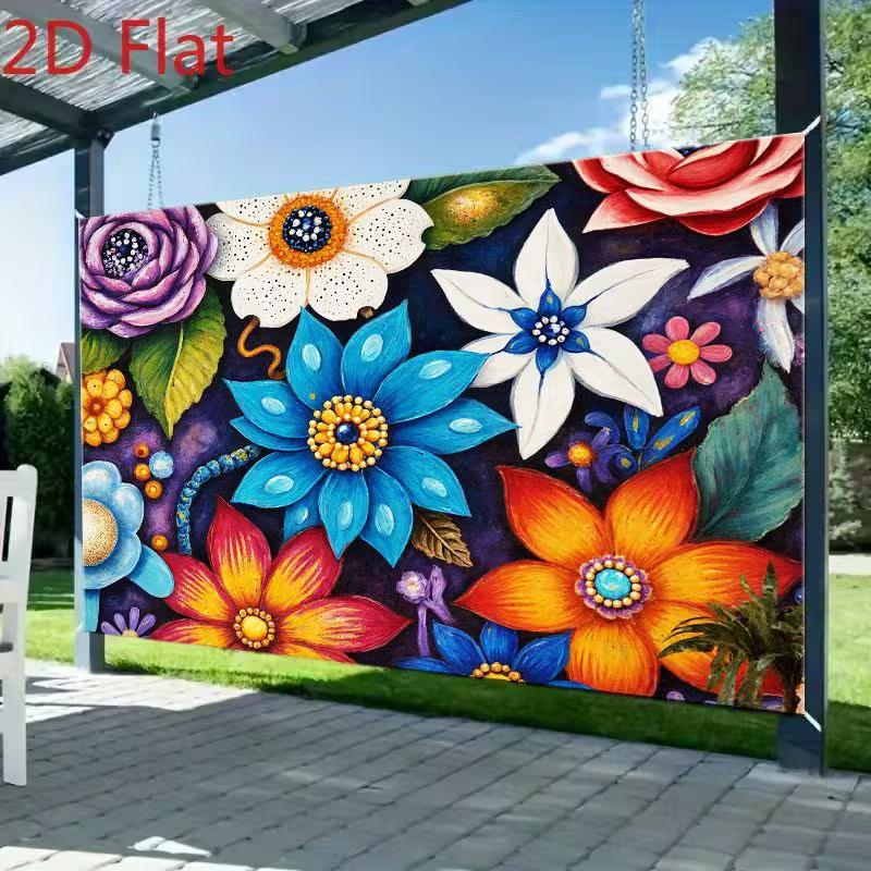 2D Colorful Oil Painting Floral Photography Backdrop