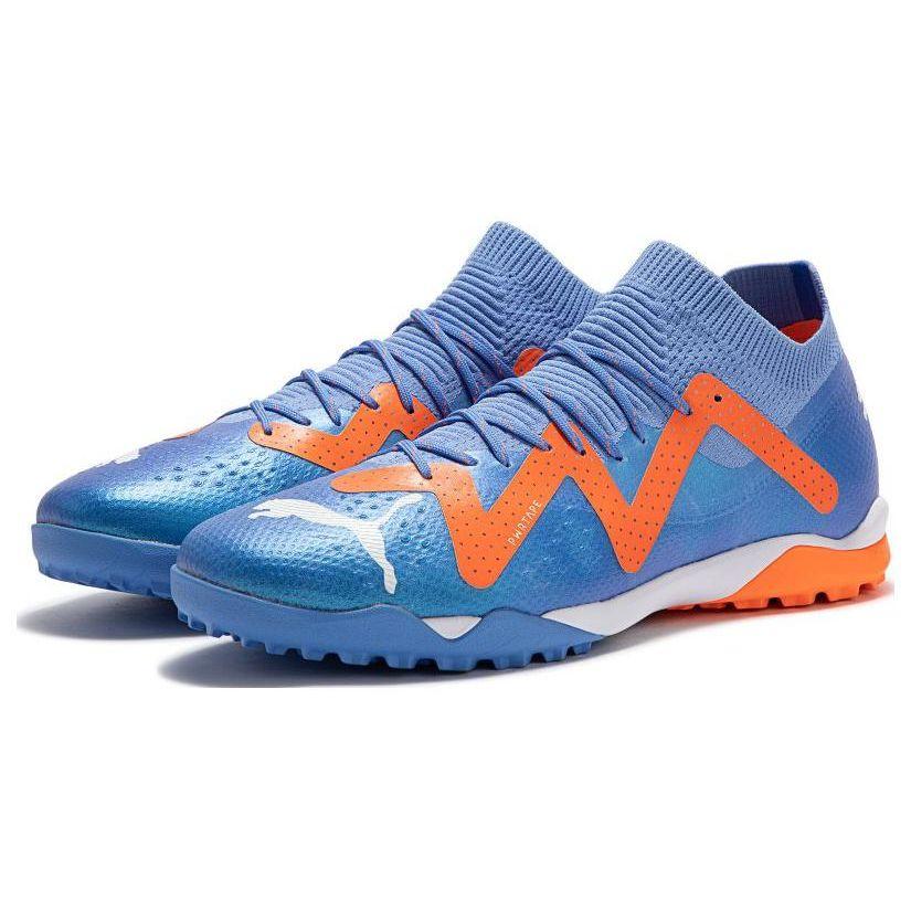 Puma Future Ultimate Cage Comfortable Lace-Up TF (Rubber Studs) Soccer Shoes Men Soccer Shoes Blue Orange 107174-01