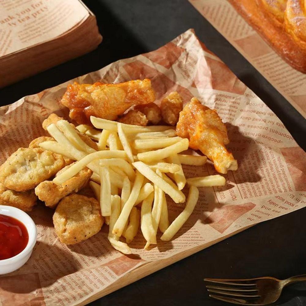 500 Stück Antihaft-Ölbeständig Wachspapier Wasserdicht Reißfest Lebensmittelverpackungspapier Einfaches Vintage Backpapier Lebensmittel Backen