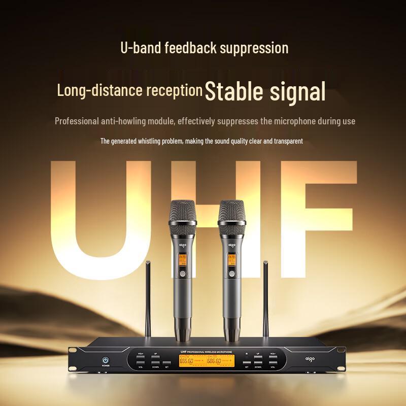 Aigo K-Series Dual Wireless Handheld Microphone System CN plug (adapter included)