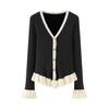 European and American Style, New Women's Clothing, Foreign Style, Fashionable, Casual and Versatile Laminated Decorative Knitted Sweater