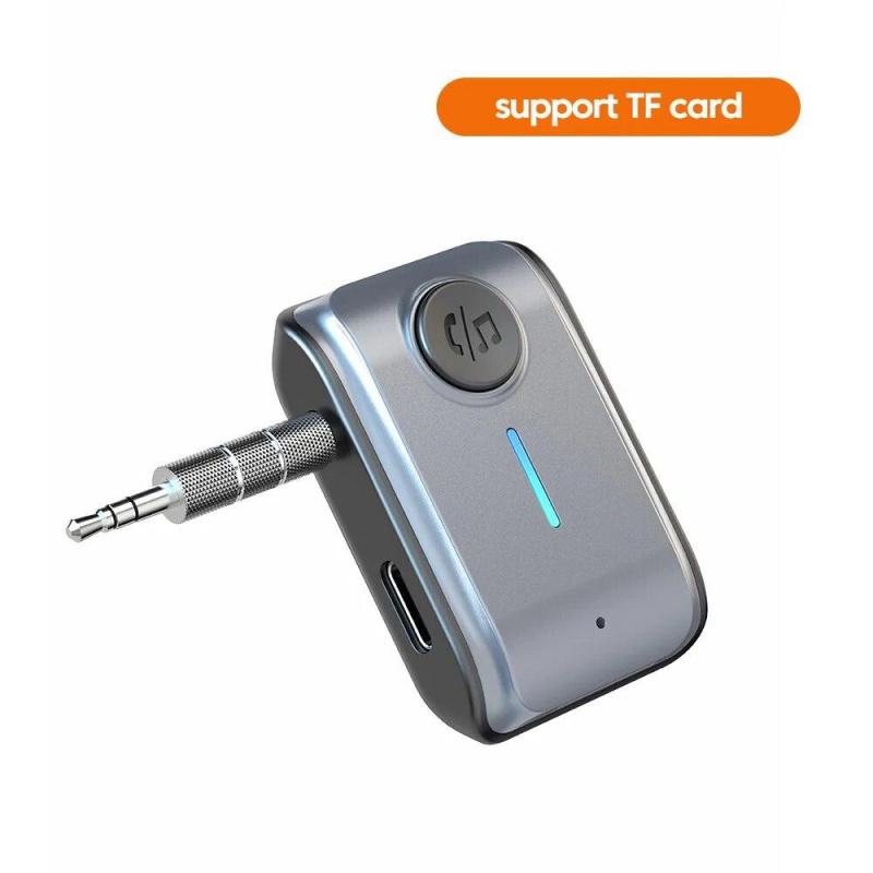 Bluetooth 5.3 Receiver Adapter 3.5mm AUX Jacks for Car Speakers A2DP Wireless Audio Music Receiver Pter Support TF Card Car Hands Free