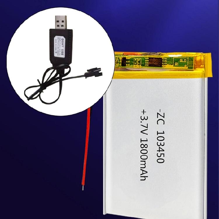 Pair Of 4.8V USB Charging Cable for SM2.0 2P Plug with Protective Circuit Board for NiMH and NiCd Battery Powereds Toys