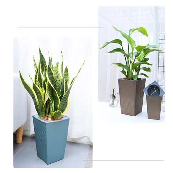 Self-Watering Plant Pot with Drainage Holes Automatic Watering Flowerpot Water Storage Planter for Indoor Outdoor Plants