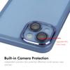 For iPhone 14 Case Matte TPU Phone Cover with Lens Film+9H Glass Protector